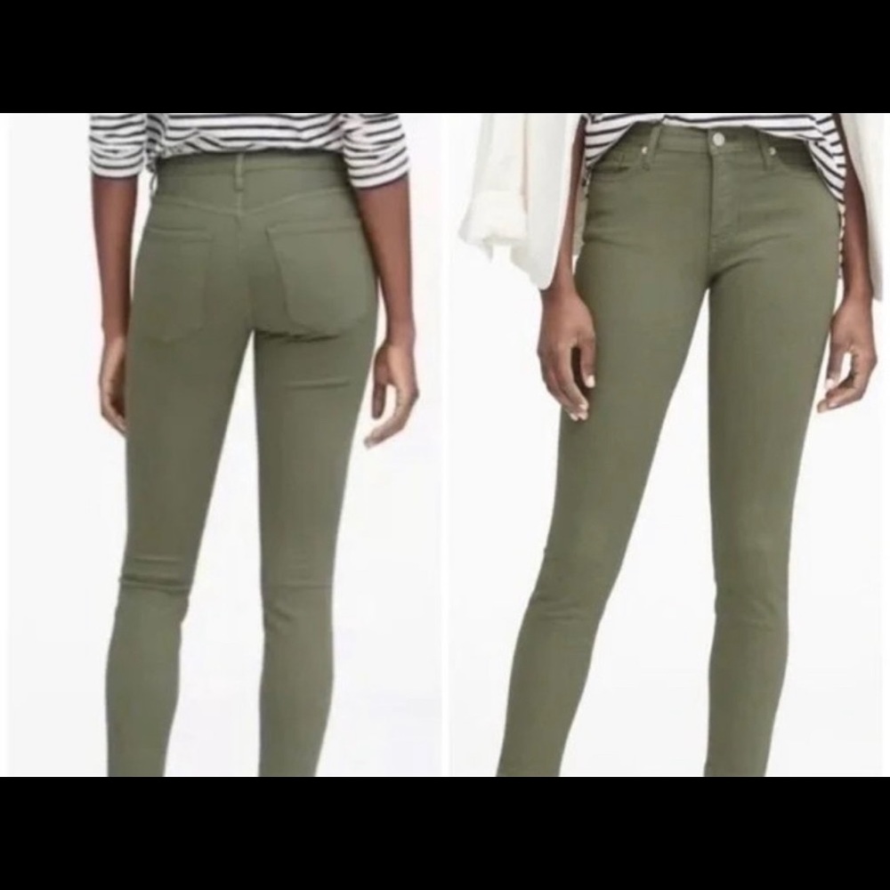 NWT Banana Republic Skinny Jeans Olive Green size 29/8